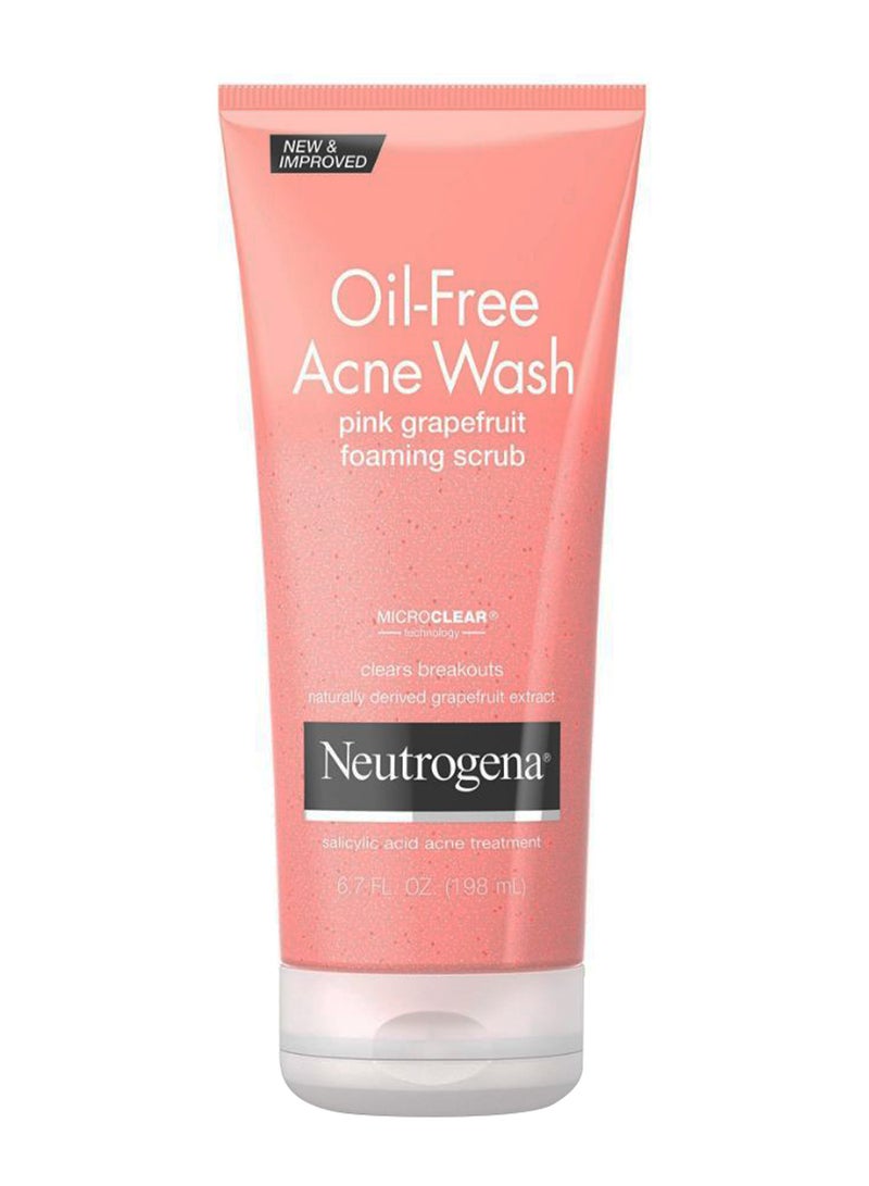 Oil Free Acne Face Pink Grapefruit Foaming Scrub 198ml