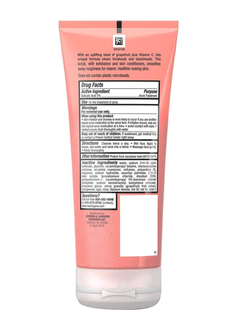 Oil Free Acne Face Pink Grapefruit Foaming Scrub 198ml