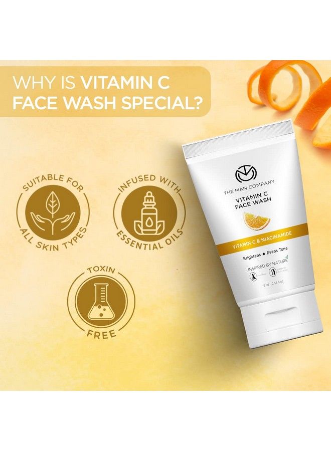 Ultimate Face Wash Duo ; Charcoal & Vitamin C Face Wash 75 Ml ; Oil Free Look ; Blackheads Removal ; Instant Glow ; All Skin Types