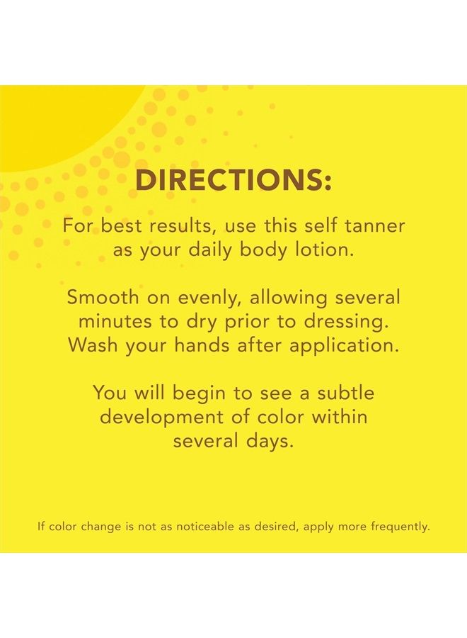 Natural Glow Self Tanner Lotion, Daily Sunless Fake Tanning, Medium to Deep Skin Tone, Daily Moisturizer, featuring Antioxidants and Vitamin E, 7.5 oz