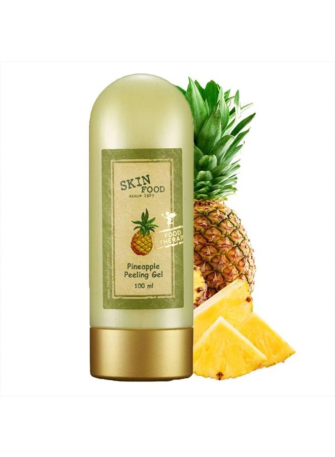 SKINFOOD Pineapple Peeling Gel 3.38 fl.oz. (100ml) - Pineapple & Aloe AHA Deep Facial Exfoliating Gel, Eliminates Sebum, Skin Clear and Blemish-Free - Dead Skin Remover for Face - Facial Peel