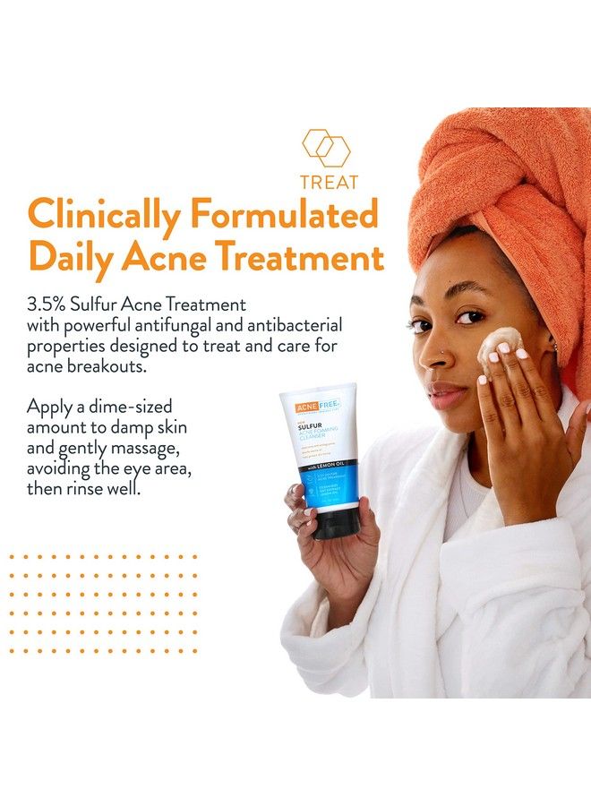 Acne Free Sulfur Acne Foaming Cleanser With Lemon Oil And Oat Extract 5 Ounces