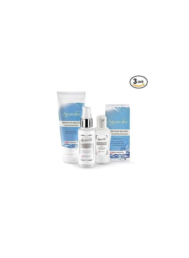Spawake Skin Care Kit Brightening (Face wash + Face serum + Moisturizer)