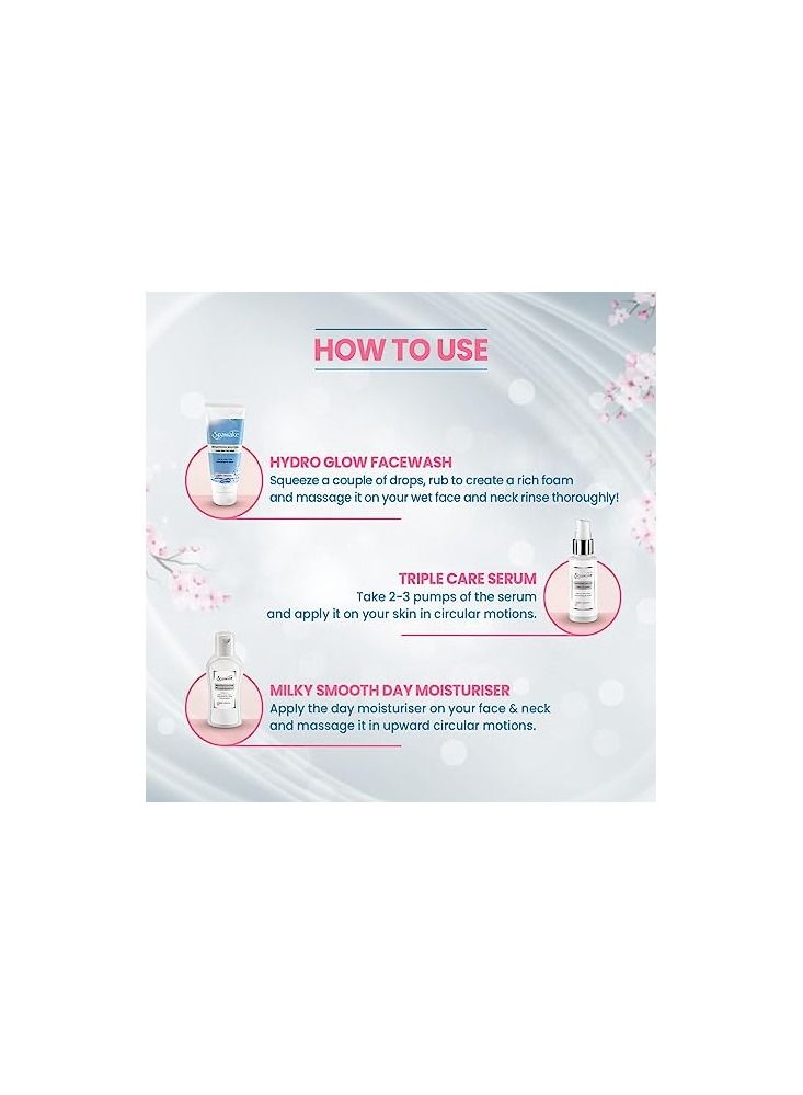 Spawake Skin Care Kit Brightening (Face wash + Face serum + Moisturizer)