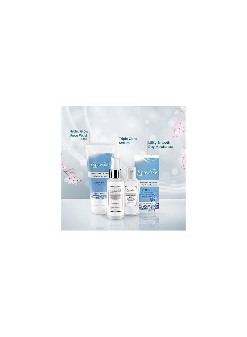 Spawake Skin Care Kit Brightening (Face wash + Face serum + Moisturizer)