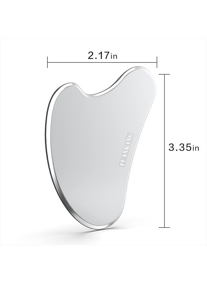Gua Sha Facial Tools Stainless Steel Scraping Massage Tool for Face Stainless Steel Gua Sha Tool with Travel Pouch