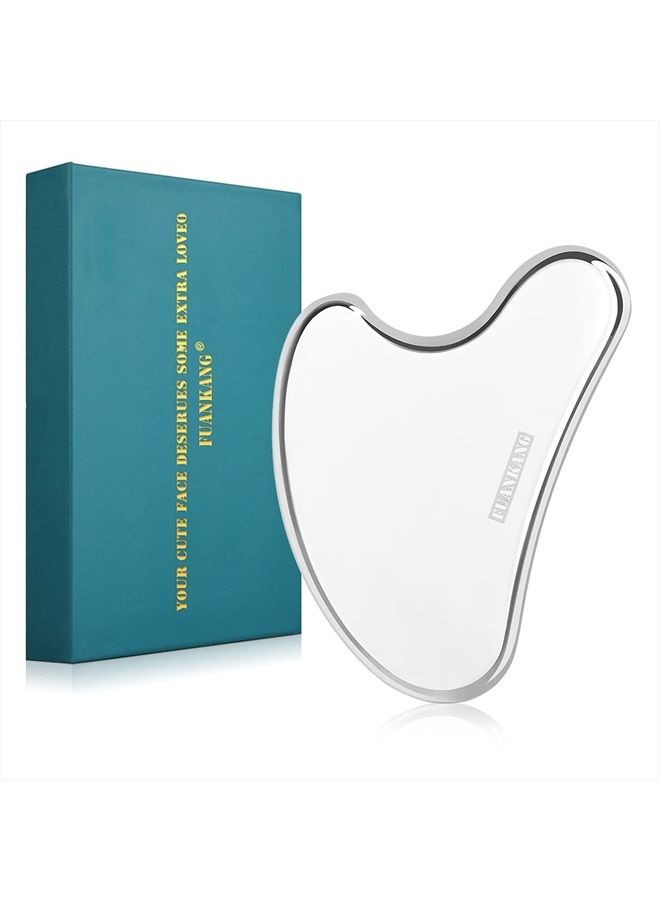Gua Sha Facial Tools Stainless Steel Scraping Massage Tool for Face Stainless Steel Gua Sha Tool with Travel Pouch