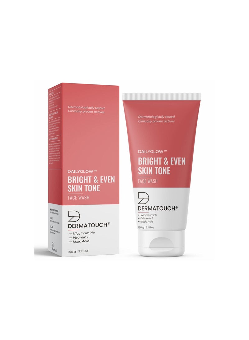 Bright And Even Tone Face Wash With Niacinamide Vitamin E And Kojic Acid Daily Gentle Face Cleanser For Tan Pigmentation Uneven Tone 150gm