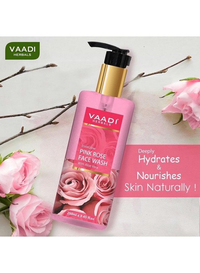 Pvt Ltd Insta Glow Pink Rose Face Wash With Aloe Vera Extract 250 Ml (Pack Of 2)