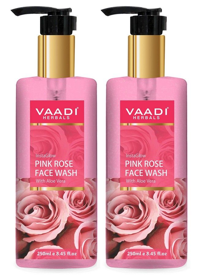 Pvt Ltd Insta Glow Pink Rose Face Wash With Aloe Vera Extract 250 Ml (Pack Of 2)