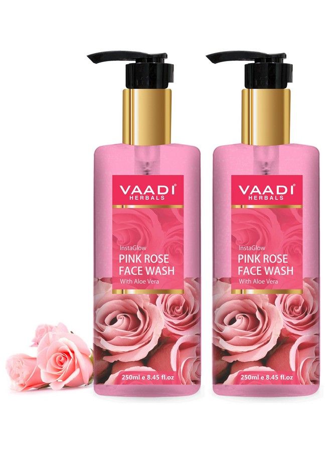 Pvt Ltd Insta Glow Pink Rose Face Wash With Aloe Vera Extract 250 Ml (Pack Of 2)
