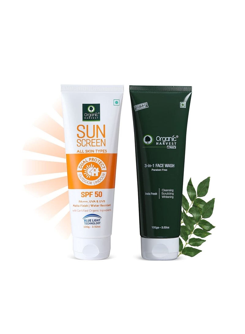 3 In 1 SPF 50 Combo Face Wash 100gm Sunscreen 100gm