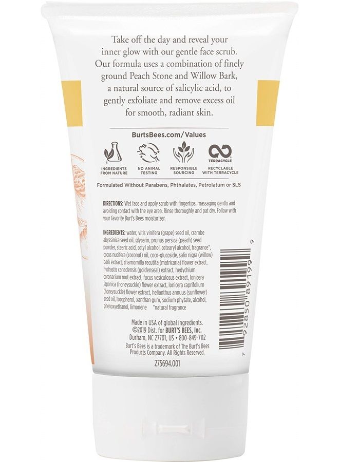 Peach and Willow Bark Deep Pore Exfoliating Facial Scrub, Package May Vary, 4 Oz