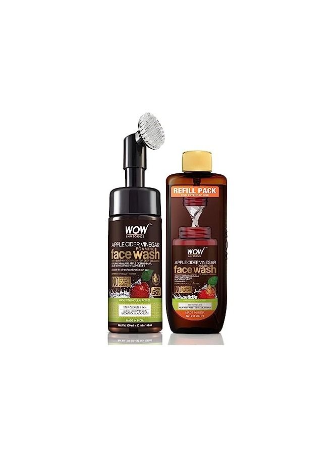 WOW Skin Science Apple Cider Vinegar Foaming Face Wash Combo Pack