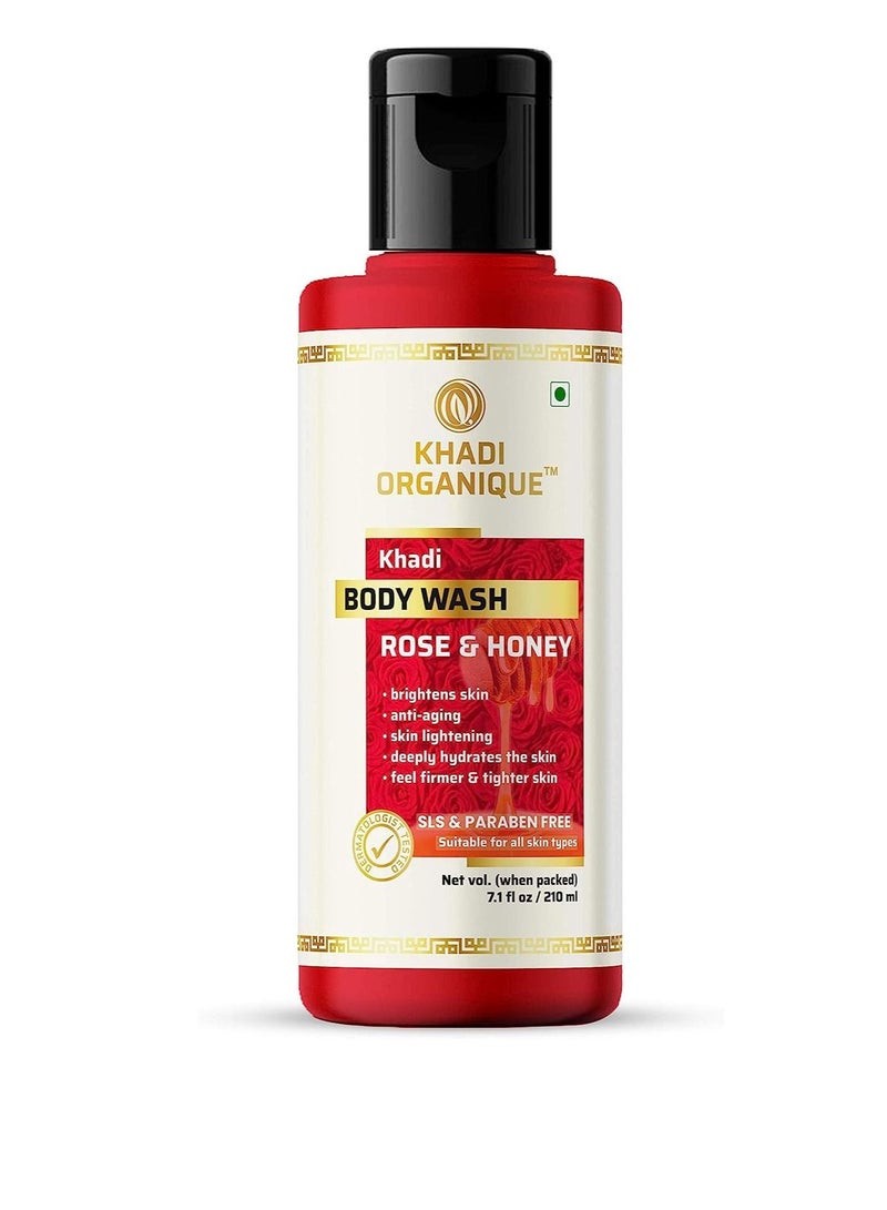 Khadi Organique Rose & Honey Body Wash And Face Wash For Glowing Skin Combo