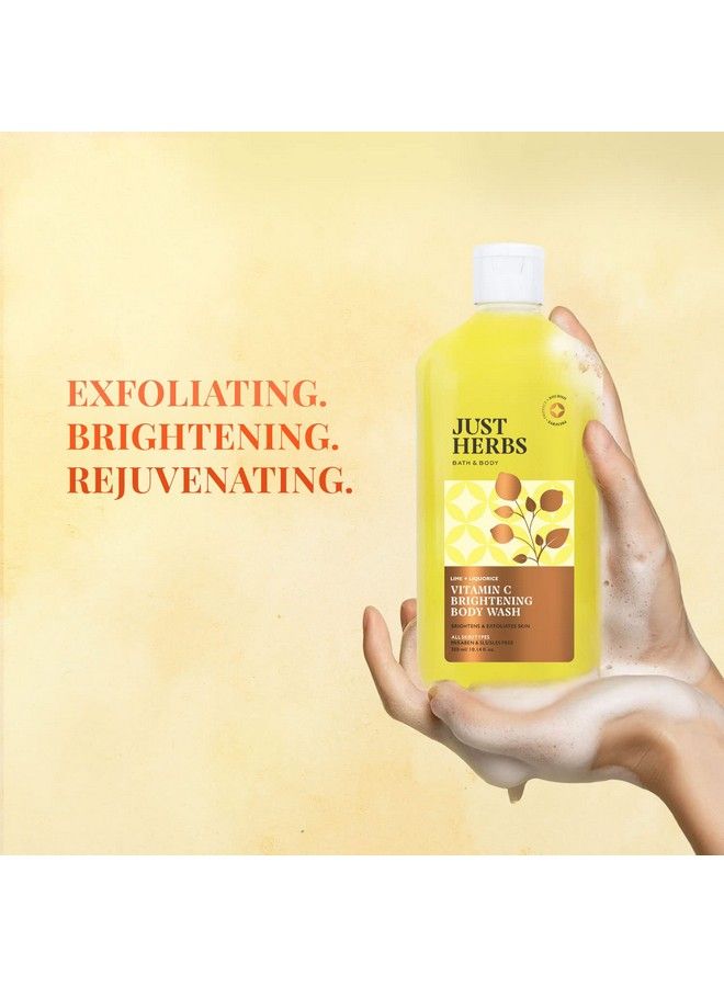 Vitamin C Skin Brightening Exfoliating Lime + Liquorice Body Wash For Men & Women 300 Ml