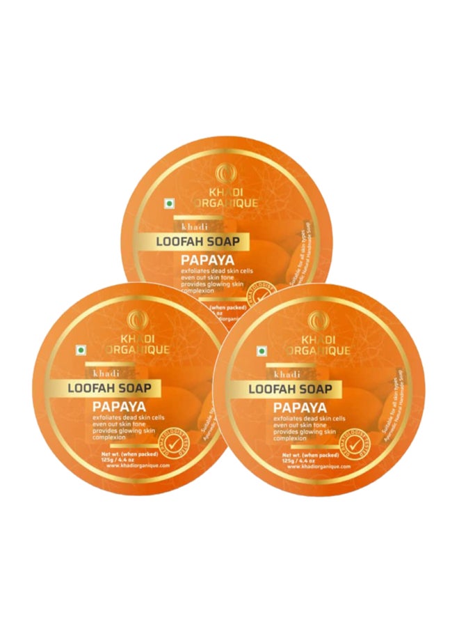 Pappaya Loofah Soaps Pack of 3 Orange 125grams