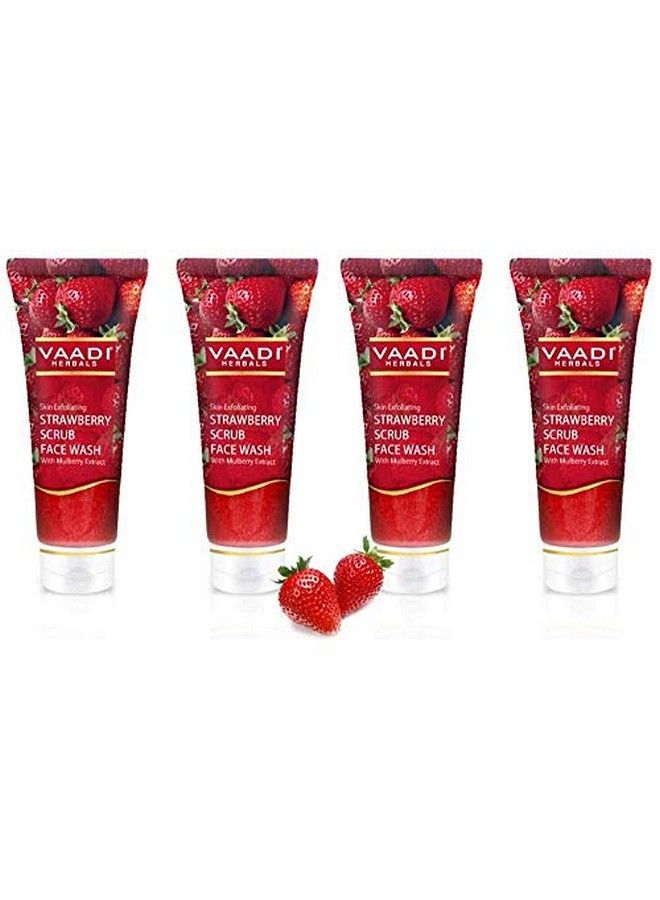 Value Pack Of Strawberry Scrub Face Wash With Mulberry Extract 4 X 60Ml