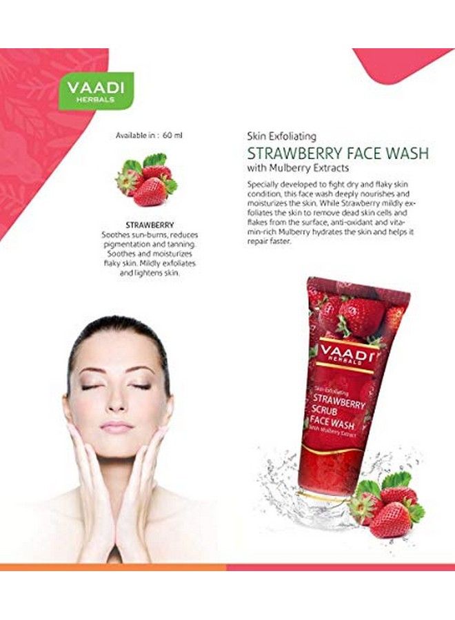 Value Pack Of Strawberry Scrub Face Wash With Mulberry Extract 4 X 60Ml