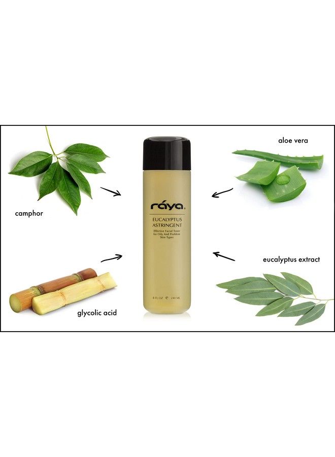 Eucalyptus Astringent With Aha 6 Oz (G207) | Exfoliating Glycolic Facial Toner For Oily And Breakout Skin | Helps Balance Ph And Dry Up Blemishes | Made With Alpha Hydroxy Acids