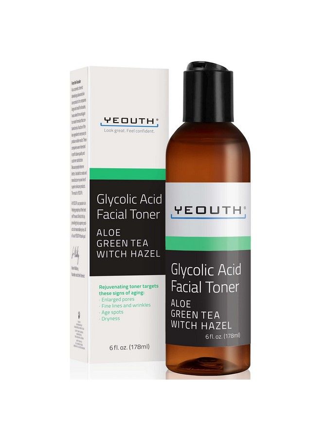 Glycolic Acid Toner For Face With Witch Hazel Gentle Exfoliating Toner For Pores Wrinkles Acne & Dark Spot Hydrating Face Toner For Women & Men Skin Toner By Yeouth