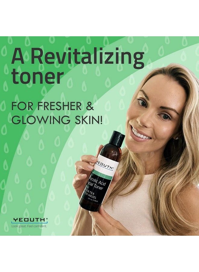 Glycolic Acid Toner For Face With Witch Hazel Gentle Exfoliating Toner For Pores Wrinkles Acne & Dark Spot Hydrating Face Toner For Women & Men Skin Toner By Yeouth