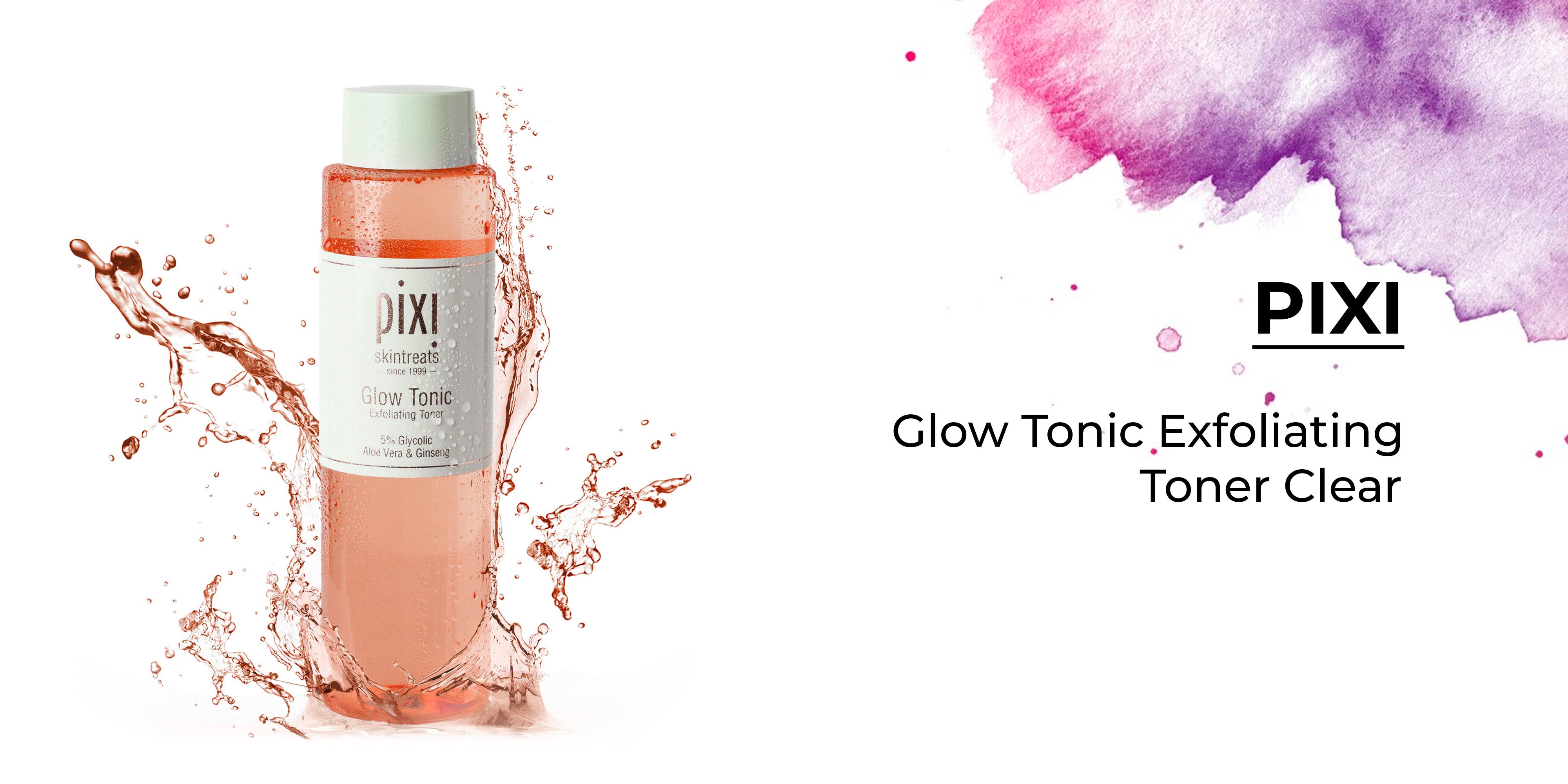 Glow Tonic Exfoliating Toner 5% Glycolic Aloe Vera and Ginseng Clear 250ml