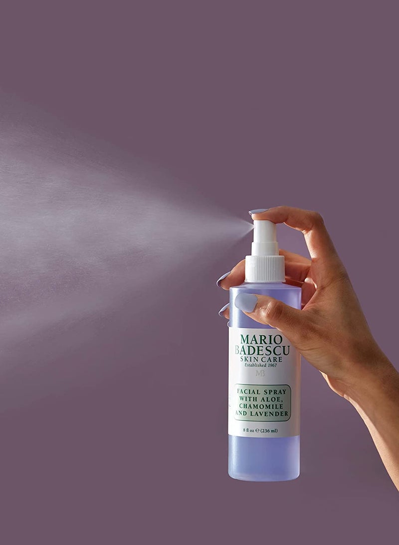 Mario Badescu Facial Spray with Aloe, Chamomile and Lavender for All Skin Types | Face Mist that Hydrates and Restores Balance & Brightness