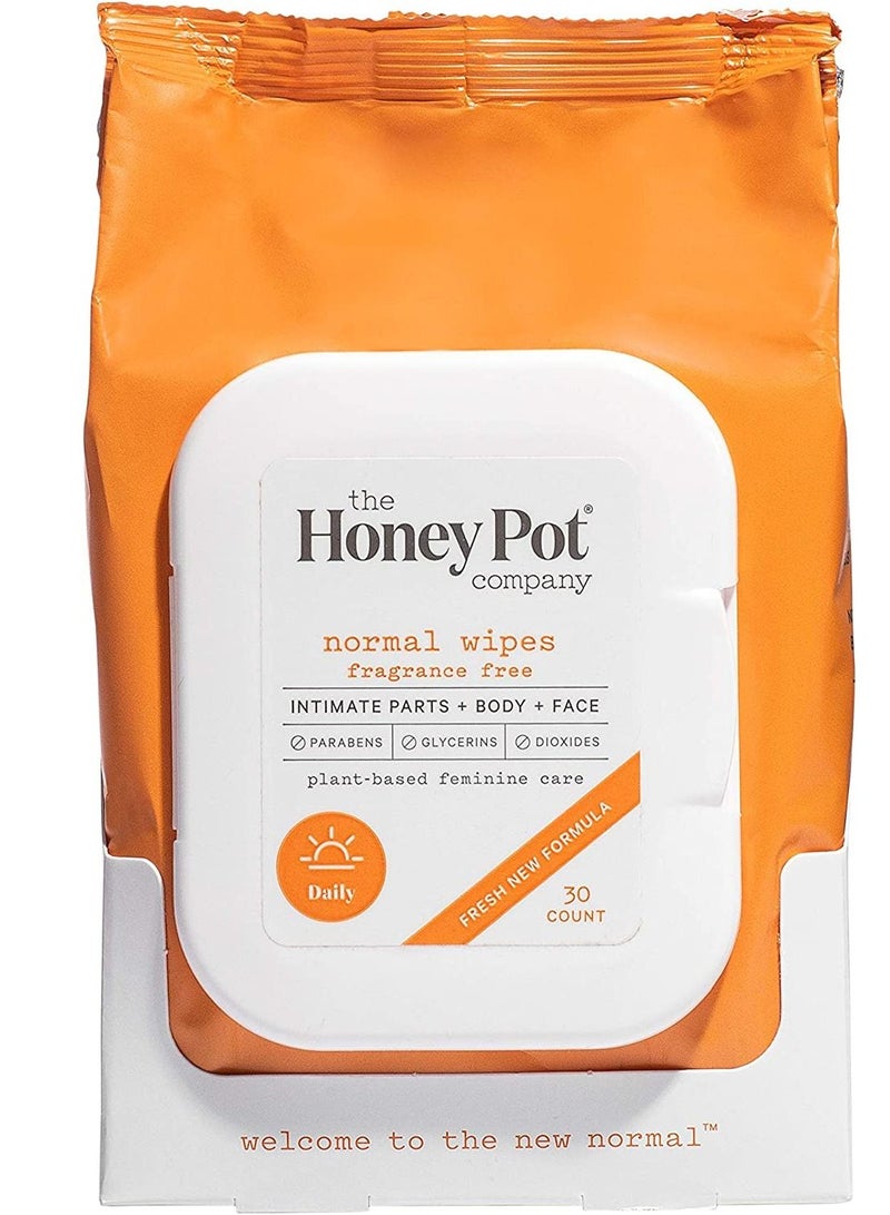 The Honey Pot Company Feminine Wipes - Normal, 30 Count