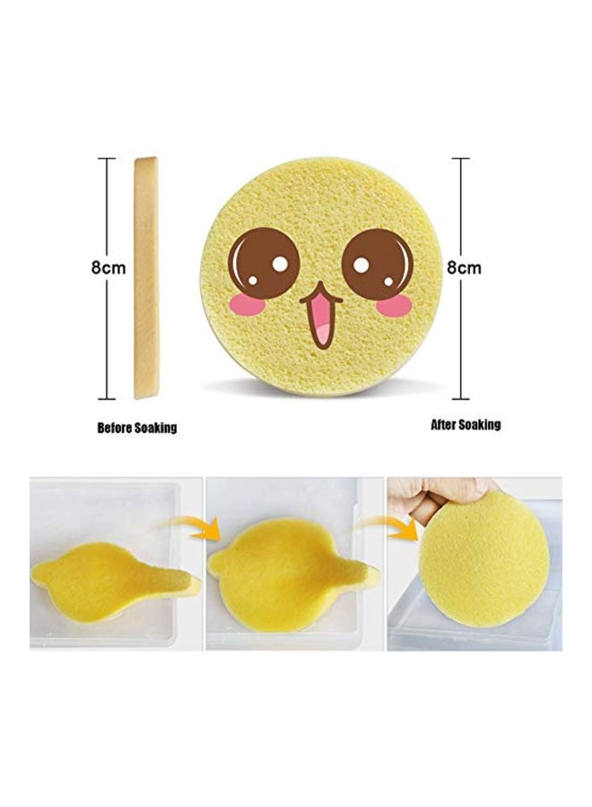 20-Piece Compressed Facial Sponge Yellow