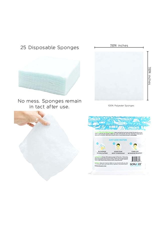 25-Piece Disposable No Rinse Bathing Wipes