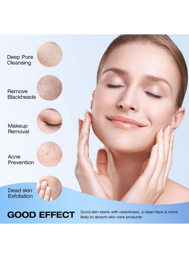 2 Pack Facial Cleansing Brushes Doublesided Face Scrubber For Deep Pore Cleansing And Exfoliation Silicone & Soft Bristle Sides (Black & Black)