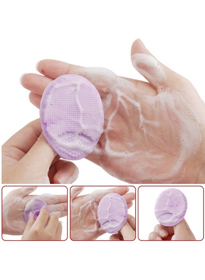 Face Scrubbersilicone Facial Cleansing Pad Face Exfoliator Face Scrub Face Brush Silicone Scrubby For Massage Pore Cleansing Blackhead Removing Exfoliating (Green/Pink/Purple/Red)