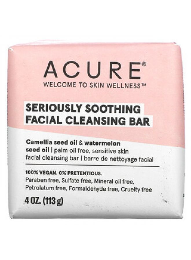 Acure Seriously Soothing Facial Cleansing Bar 4 oz
