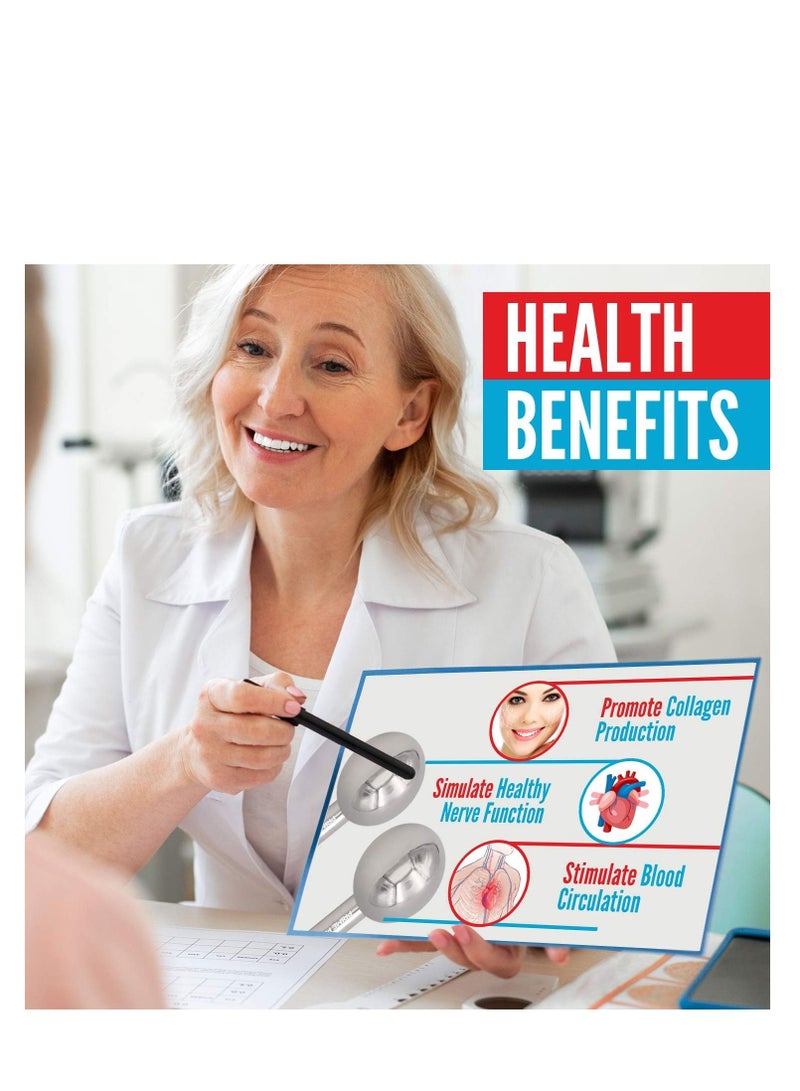 Ice Globes for Facials Unbreakable Steel Cooling Roller Cryo Sticks for Face Massager for Face Neck & Eyes Skin Care for Dark Circles Puffiness Wrinkles Collagen Production Grey