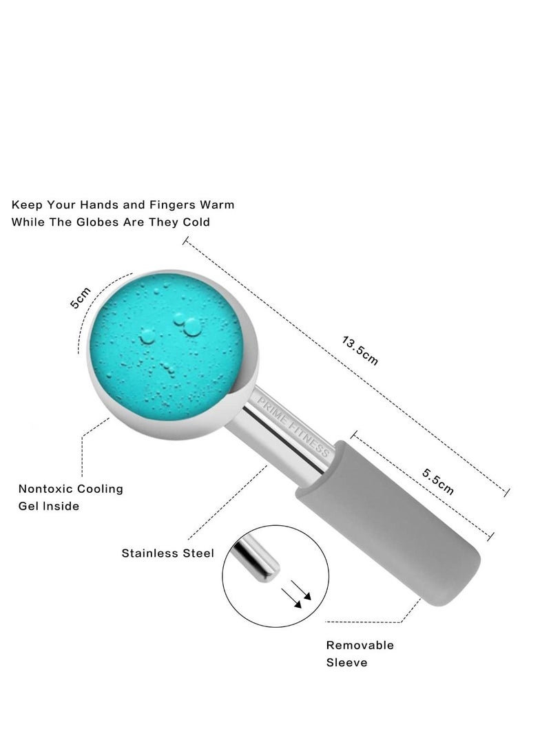 Ice Globes for Facials Unbreakable Steel Cooling Roller Cryo Sticks for Face Massager for Face Neck & Eyes Skin Care for Dark Circles Puffiness Wrinkles Collagen Production Grey