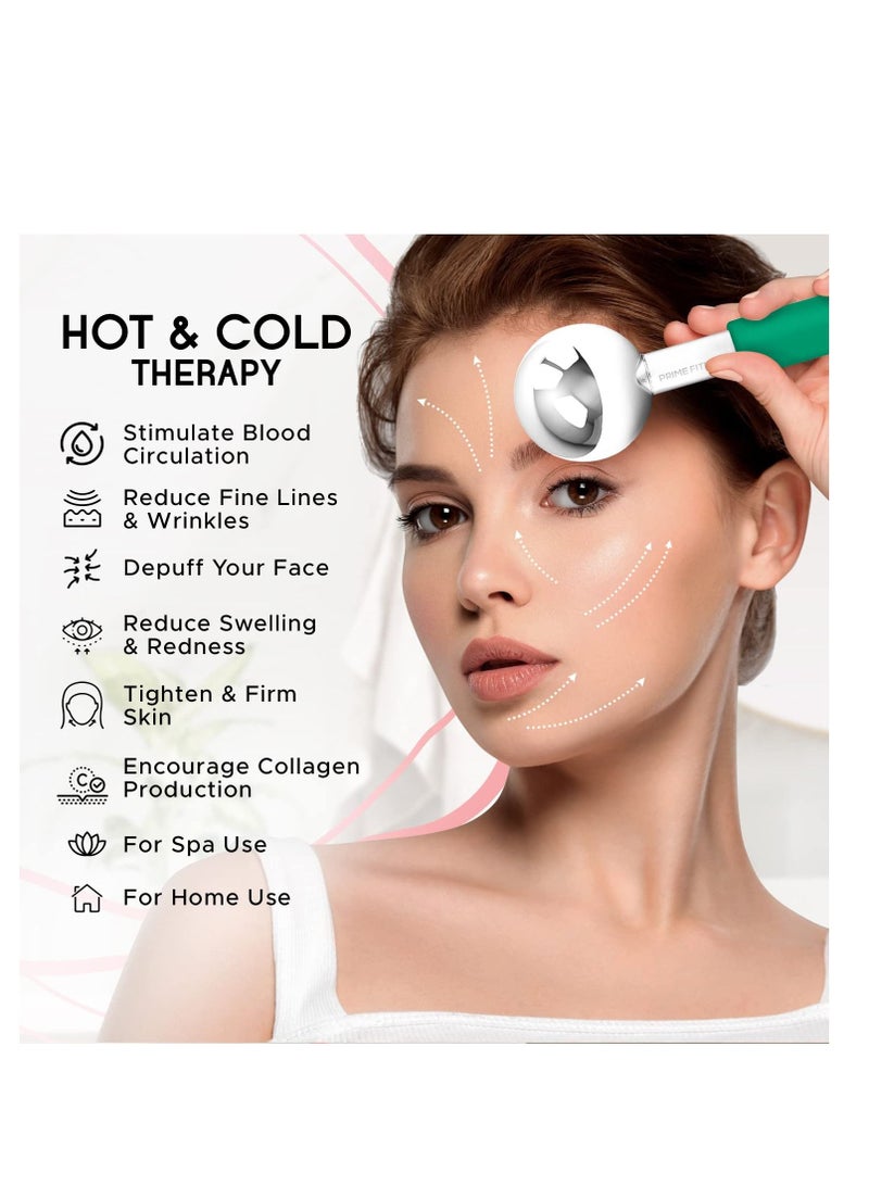 Ice Globes for Facials | Unbreakable Steel Cooling Roller | Cryo Sticks for Face | Massager for Face Neck & Eyes | Skin Care for Dark Circles, Puffiness, Wrinkles, Collagen Production (GREEN)