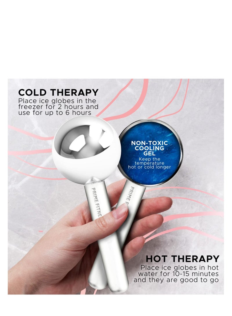 Ice Globes for Facials | Unbreakable Steel Cooling Roller | Cryo Sticks for Face | Massager for Face Neck & Eyes | Skin Care for Dark Circles, Puffiness, Wrinkles, Collagen Production (GREEN)