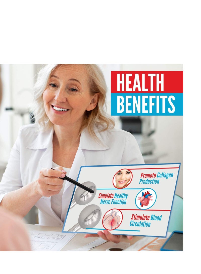 Ice Globes for Facials Unbreakable Steel Cooling Roller Cryo Sticks for Face Massager for Face Neck & Eyes Skin Care for Dark Circles Puffiness Wrinkles Collagen Production Black