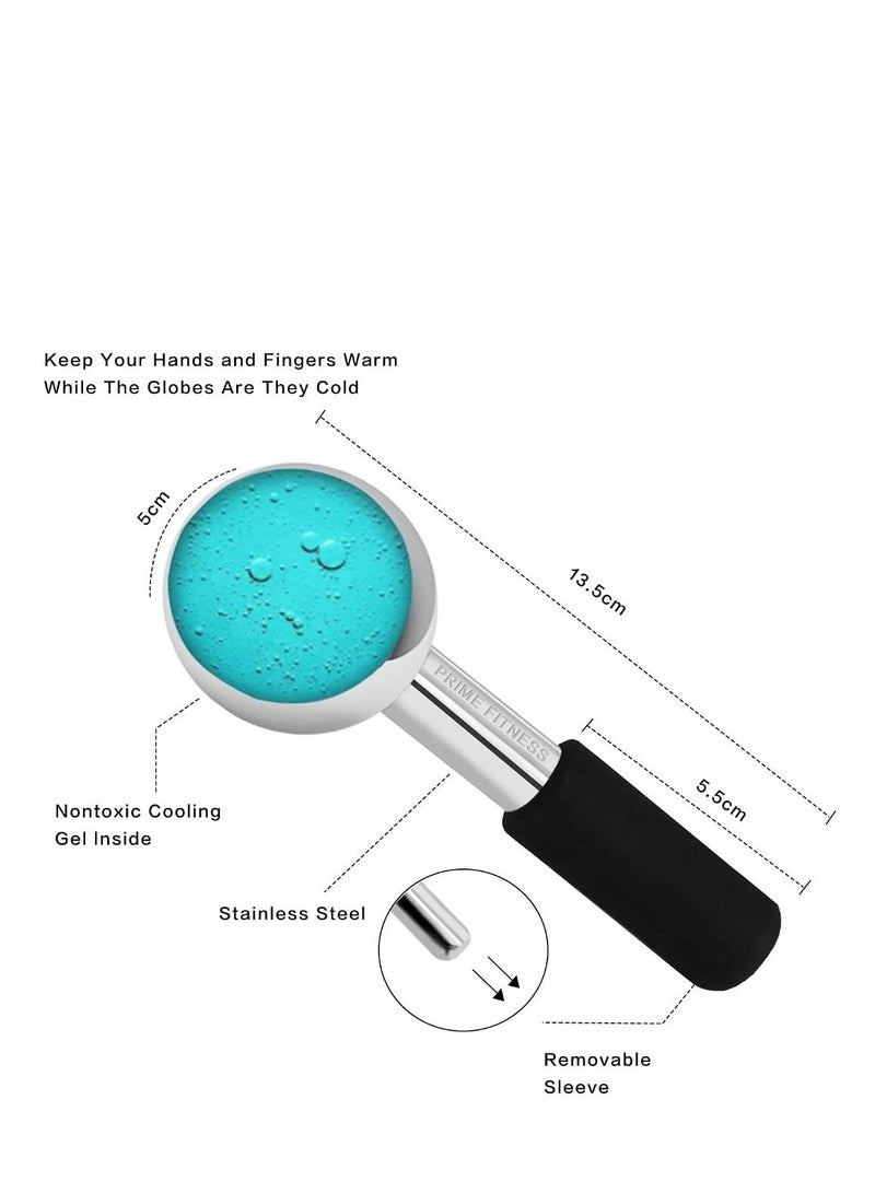 Ice Globes for Facials Unbreakable Steel Cooling Roller Cryo Sticks for Face Massager for Face Neck & Eyes Skin Care for Dark Circles Puffiness Wrinkles Collagen Production Black