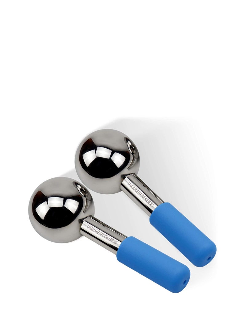 Ice Globes for Facials | Unbreakable Steel Cooling Roller | Cryo Sticks for Face | Massager for Face Neck & Eyes | Skin Care for Dark Circles, Puffiness, Wrinkles, Collagen Production (BLUE)