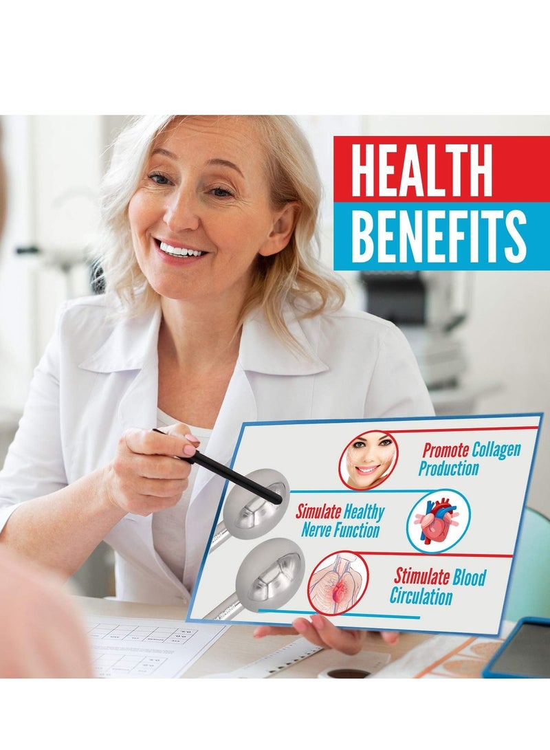 Ice Globes for Facials Unbreakable Steel Cooling Roller Cryo Sticks for Face Massager for Face Neck & Eyes Skin Care for Dark Circles Puffiness Wrinkles Collagen Production Pink