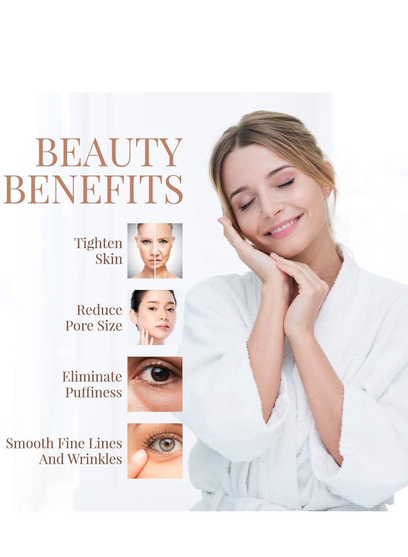 Ice Globes for Facials Unbreakable Steel Cooling Roller Cryo Sticks for Face Massager for Face Neck & Eyes Skin Care for Dark Circles Puffiness Wrinkles Collagen Production Gold