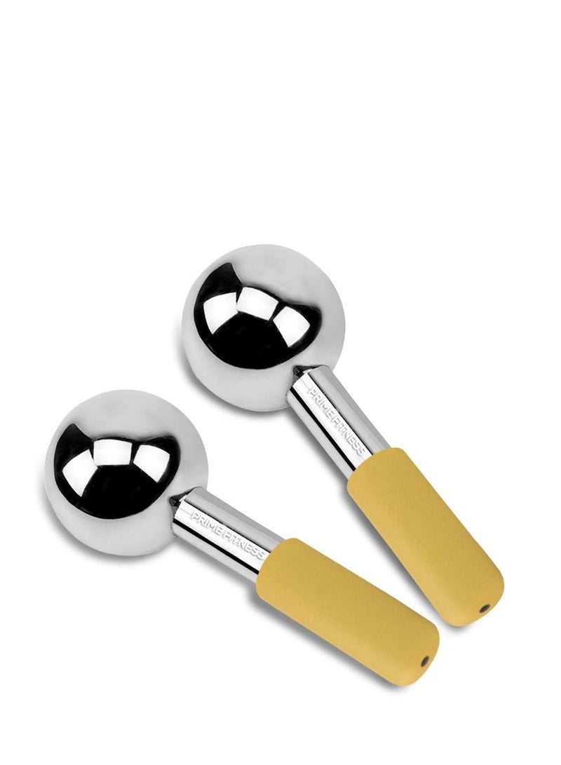 Ice Globes for Facials Unbreakable Steel Cooling Roller Cryo Sticks for Face Massager for Face Neck & Eyes Skin Care for Dark Circles Puffiness Wrinkles Collagen Production Gold