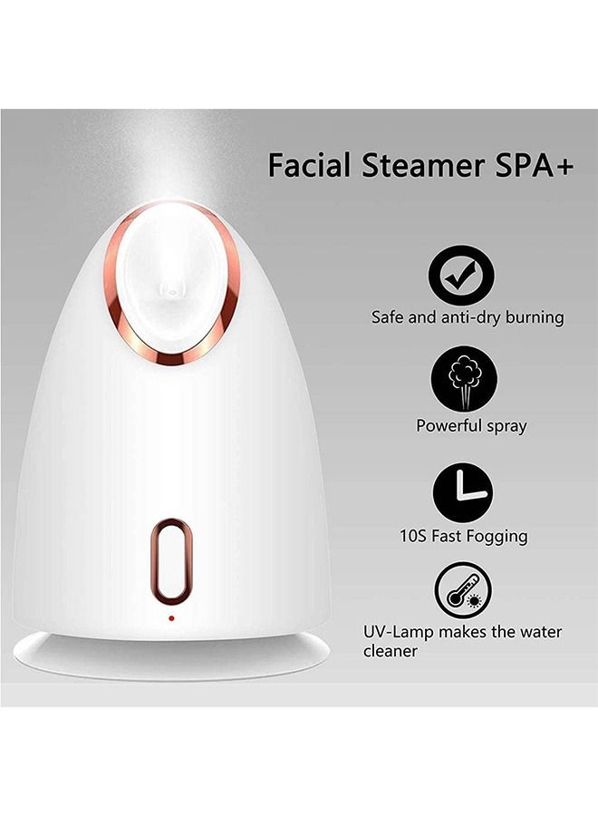 Nano Face Steamer for Facial 3in1 Essential Oil Diffuse Deep Cleaning Skin Tightening With 150ml Water Tank Blackhead Remover Kit &Hair Band.