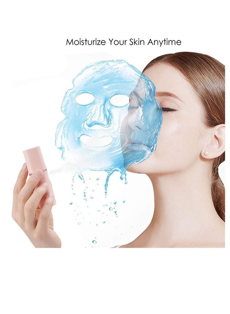 Nano Moisture Meter, Handheld USB Rechargeable Moisturizer, Intimate Mirror Design on The Top, Cold Mist Humidifier, Moisturizing and Skin Care, Makeup (Pink, 1 Piece)