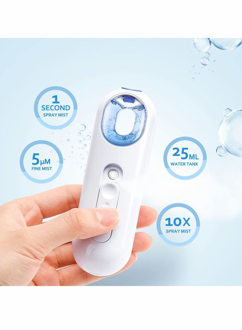 Nano Mister- Portable Facial Steamer, Face Mister Sprayer with 25ML Water Tank, Handy Mini Atomization Cool Mist Moisturizing Hydrating, for Eyelash Extensions, Daily Skin Care, Makeup