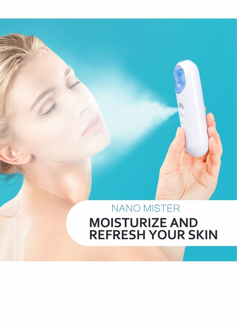 Nano Mister- Portable Facial Steamer, Face Mister Sprayer with 25ML Water Tank, Handy Mini Atomization Cool Mist Moisturizing Hydrating, for Eyelash Extensions, Daily Skin Care, Makeup