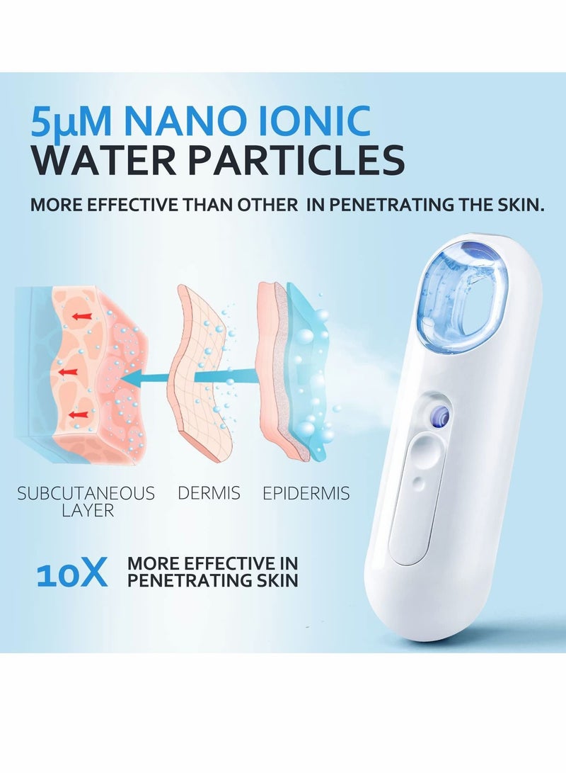 Nano Mister- Portable Facial Steamer, Face Mister Sprayer with 25ML Water Tank, Handy Mini Atomization Cool Mist Moisturizing Hydrating, for Eyelash Extensions, Daily Skin Care, Makeup