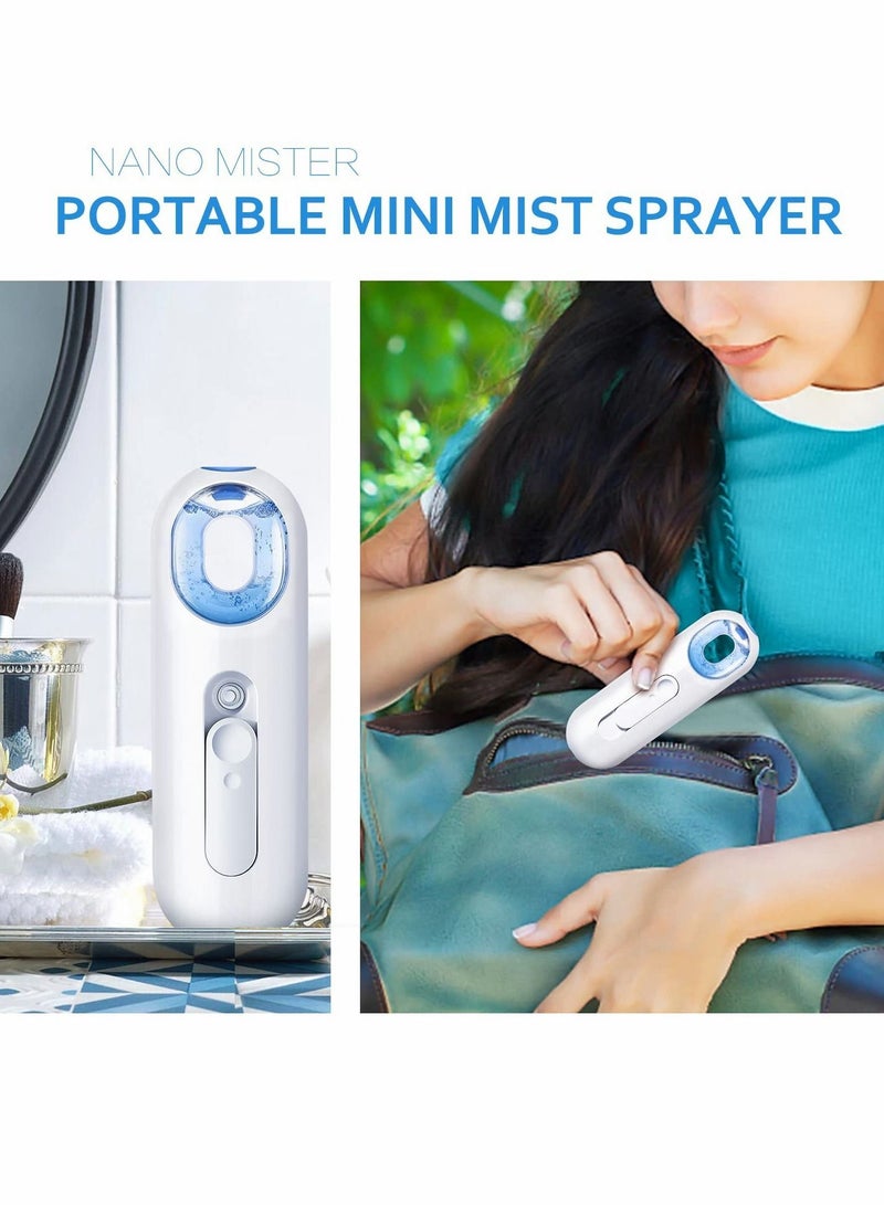 Nano Mister- Portable Facial Steamer, Face Mister Sprayer with 25ML Water Tank, Handy Mini Atomization Cool Mist Moisturizing Hydrating, for Eyelash Extensions, Daily Skin Care, Makeup